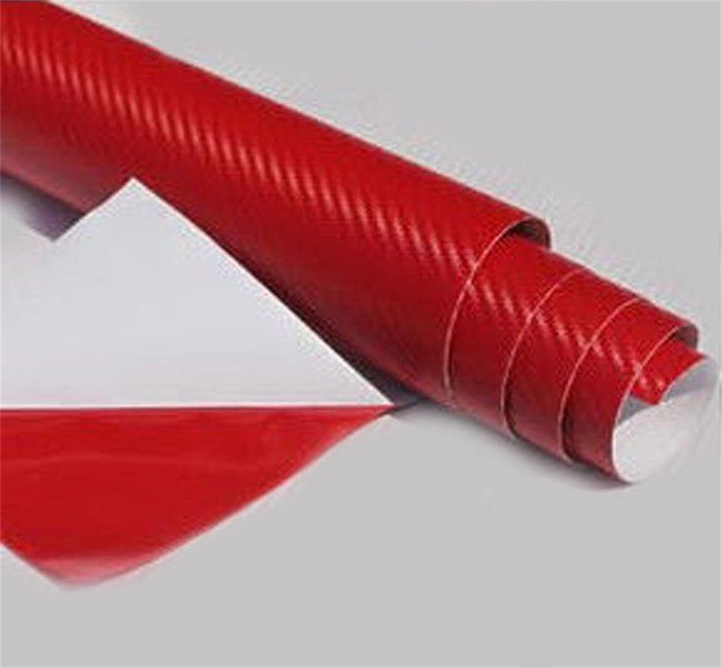 Red Fashion 3D Carbon 10x127CM Fiber Vinyl Sticker For Motorcycle Car Lpod