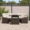 VidaXL Ensemble de canapés de jardin 7 pièces avec coussins Marron Poly Rattan 3348934