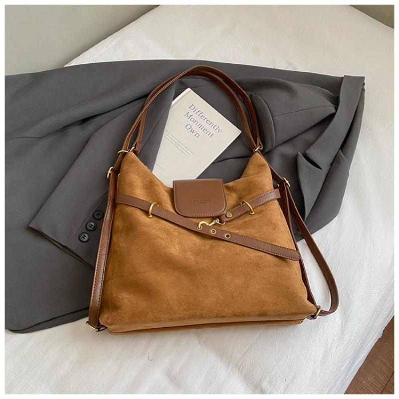 Großes Fassungsvermögen Wildleder Rucksack Damen Herbst Neue Mode Pendeln Einfach Mode Umhängetasche Tragetasche Damen