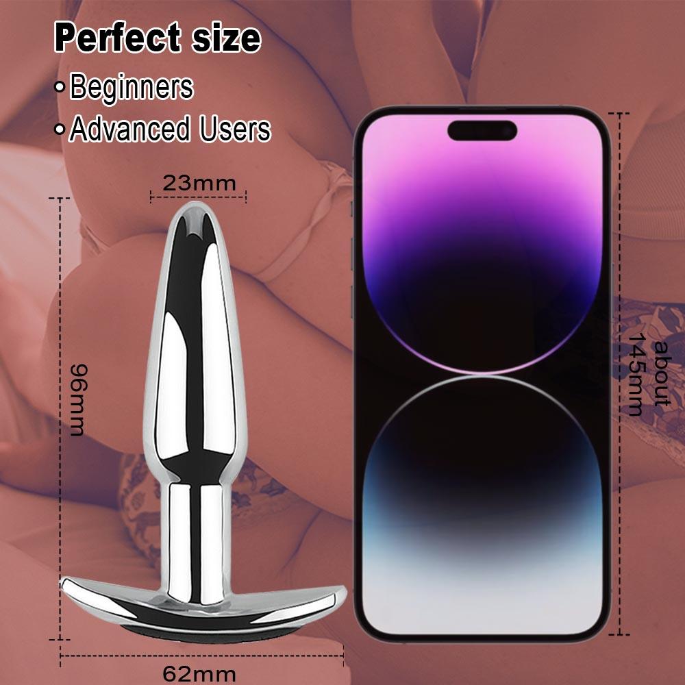 Vibrierender Metall-Analplug Sexspielzeug Edelstahl Glattstahl Drahtlose Fernbedienung Buttplug G-Punkt Stimulator Sexspielzeug für Männer Frauen Schwule