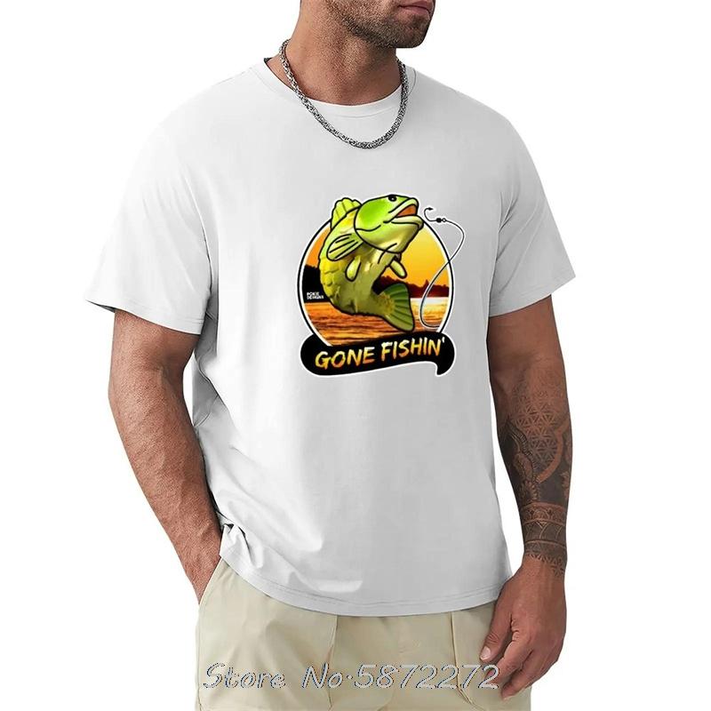 GONE FISHINN BIG BASS BONANZA Дизайн  Pokie Designs Футболка Аниме Товары Животный Принт Для Мальчиков Blue Archive Унисекс Хлопковая Футболка S