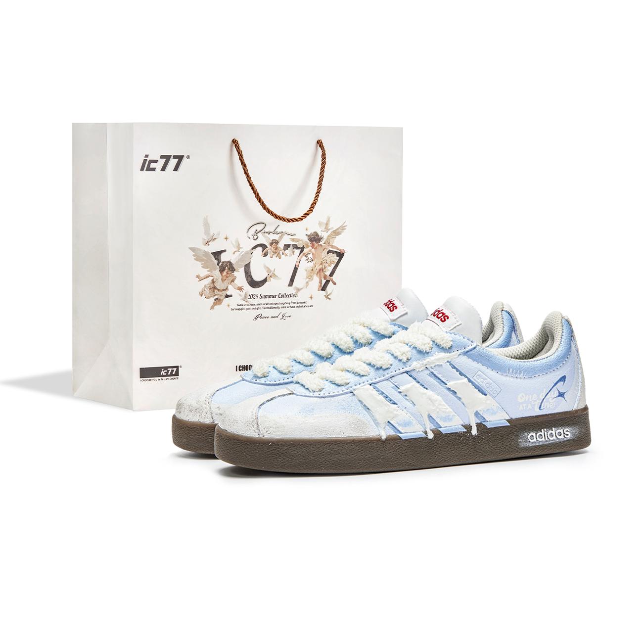 Adidas Neo VL Court Lifestyle Low top Skateboard Shoes Unisex White Blue HQ1802(Team632--BOX) 38⅔