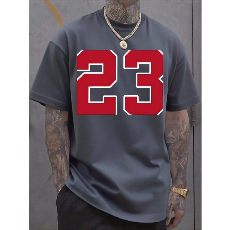 Men's fashionable round neck T-shirt, versatile short-sleeved, travel/summer/beach, fitness/running/training