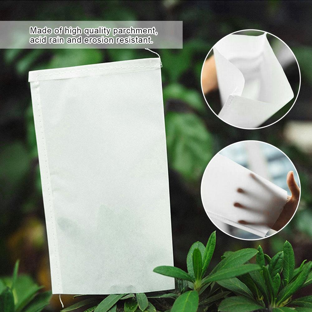 Compact Rain Garden Pollination Parchment Bags with Brthable Structure Soaking Seed Bag for Plant, Hybridization Bag for Flower