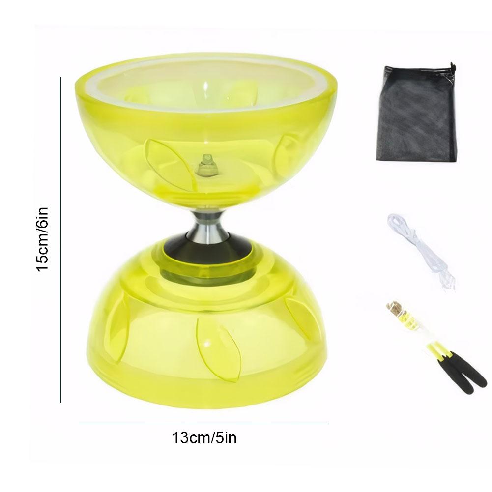 Chinese Yoyo Diabolo Set with 2 Diabolo Sticks String and Net Bag Triple Bearing Diabolo for Kids Adults Elderly