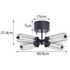 Nordic style ceiling LED for living dining black 4-light light, stylish, antique-style lighting, simple, compatible, cafes, children's rooms,