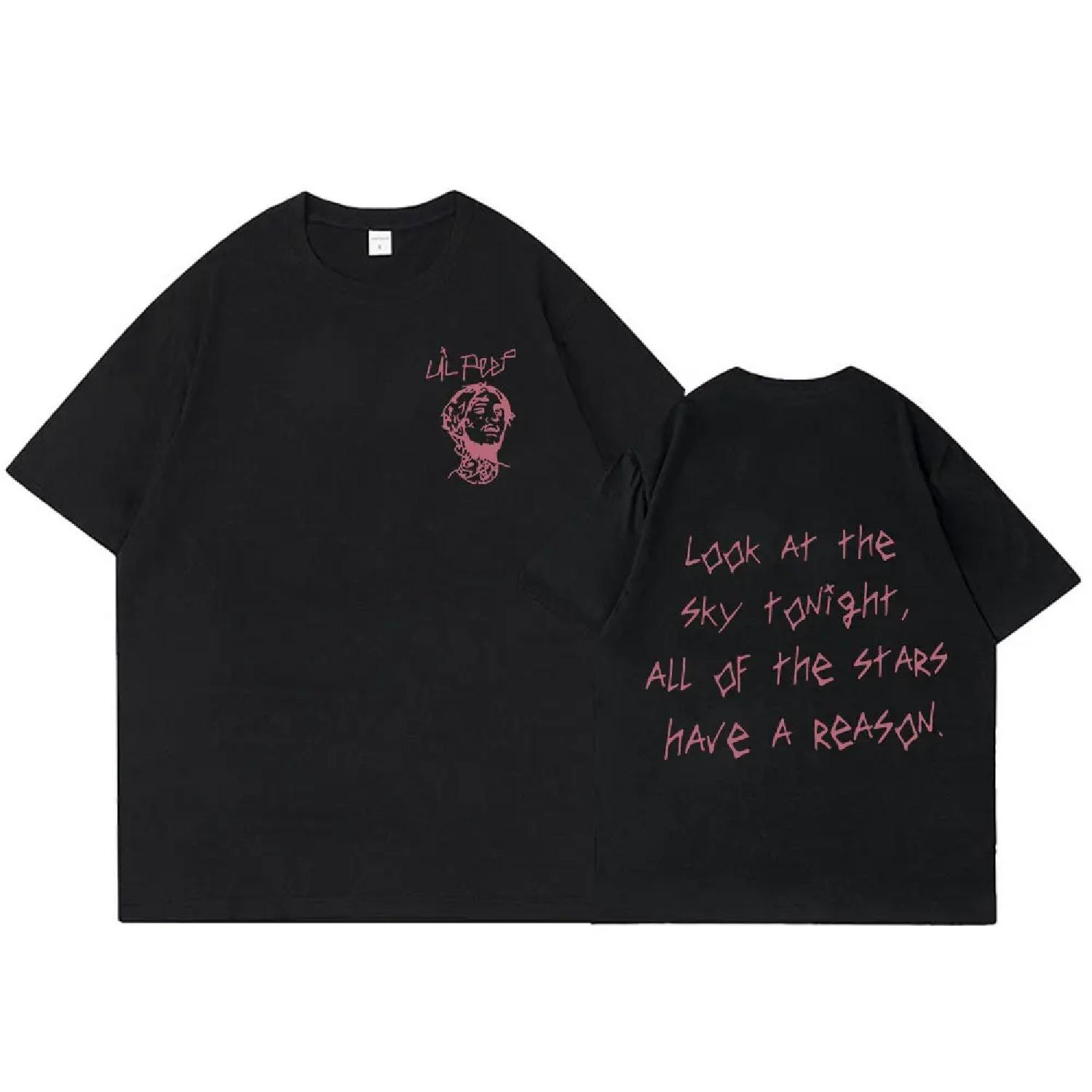 

Rapper Lil Peep Tour Concert Graphic T Shirt Men s Women Fashion Hip Hop Short Sleeve T-shirt Cotton Casual Oversized T-shirts S чёрный