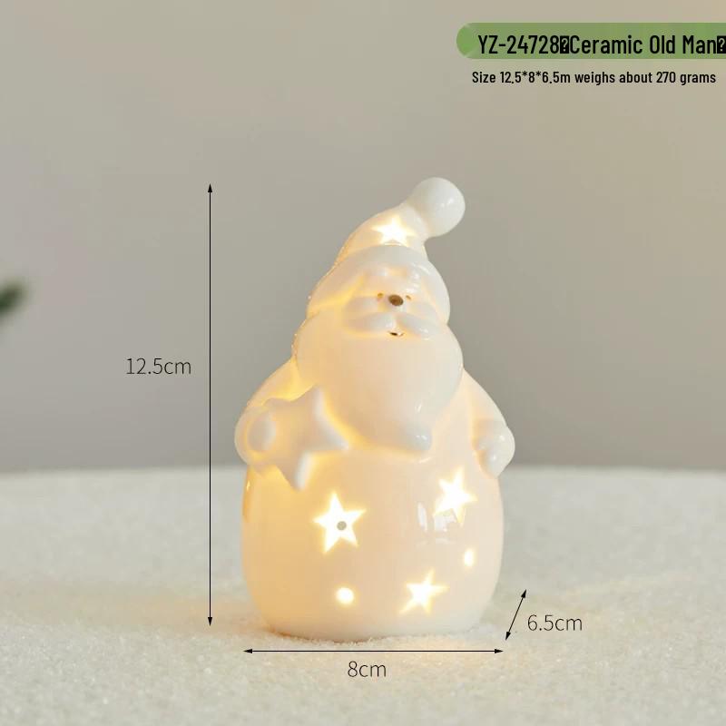 Glowing Ceramic Snow House Christmas Window Display Ornament