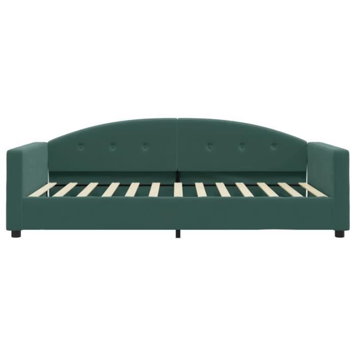 VidaXL Lit de repos vert foncé 100x200 cm velours 354145