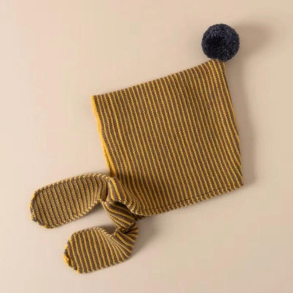 2-in-1 Children's Scarf Hat Striped Design Kids Warm Cap Knitted Hood Scarf  Children Autumn-Winter