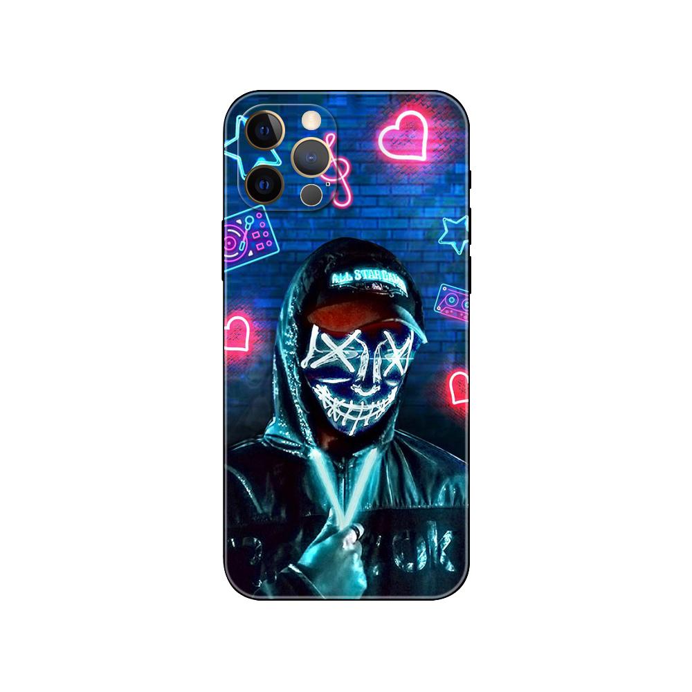 Custodia per telefono Cool Man Antigas mask per iphone 5 5s 2020se 6 6s 7 8 plus x 10 XR XS 11 12 13 mini pro MAX cover posteriore in tpu nero