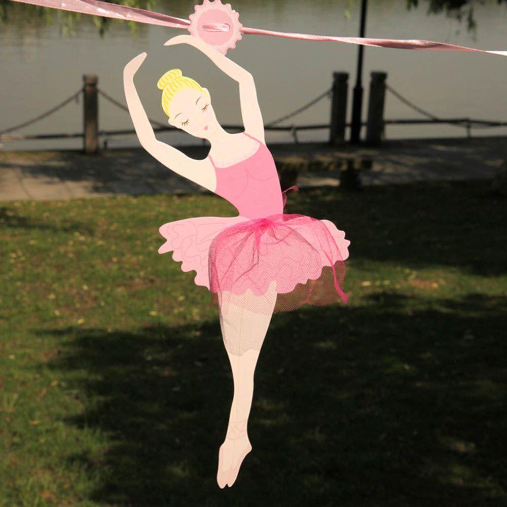 Supplies Paper Bunting Ballet Girl Flags Banner Ballerina Paper Flags Birthday Party Decoration