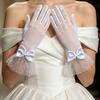 Lace Dinner Gloves Bow Wedding Dress Gloves Elegant Lace Gloves  Party