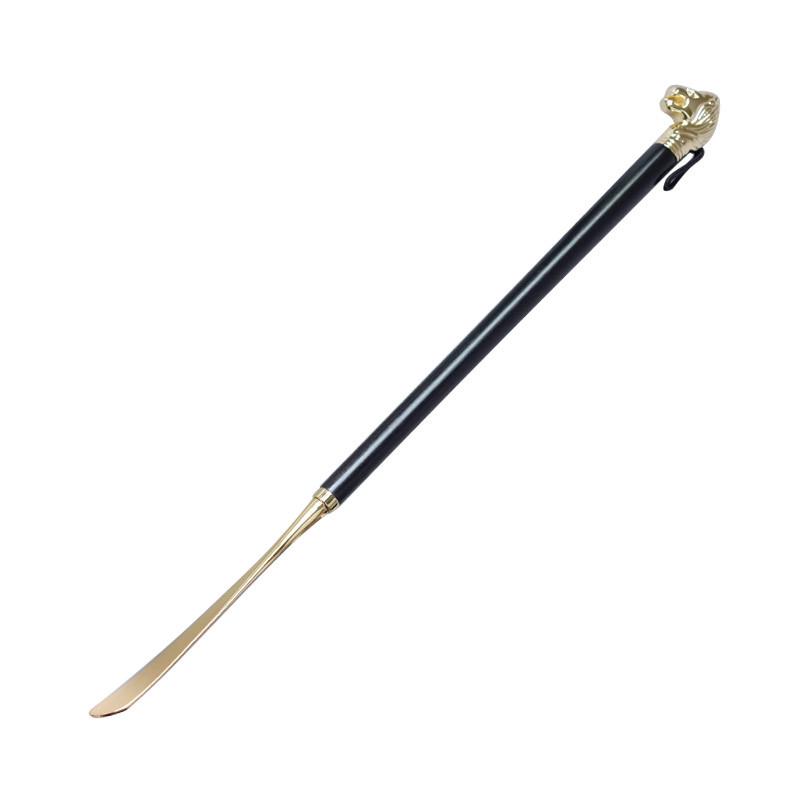 Metal Alloy Lion & Horse Head Zodiac Solid Wood Long Shoehorn