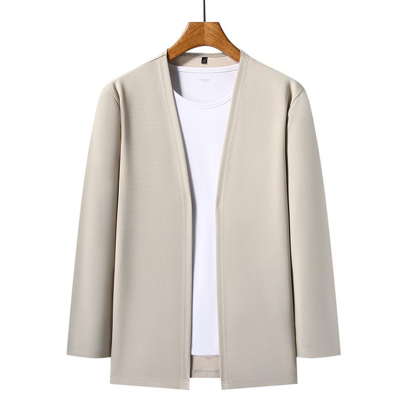 KAIDINGSEN Men's Autumn Knitted Cardigan - Solid Color, Lightweight Korean Style Outerwear