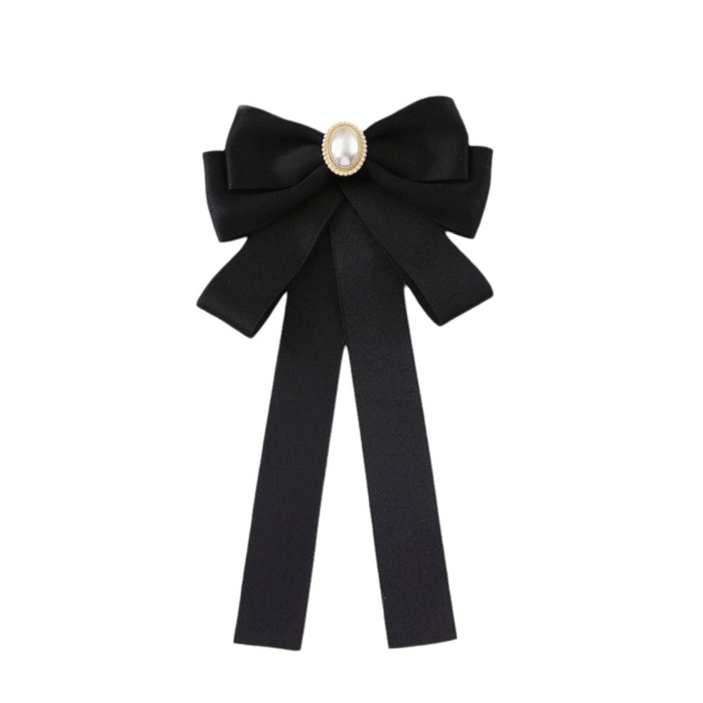 Black Memorial Black Bow Brooch Fabric Bowknot Bowtie Necktie New Shirt Collar Pins  Women