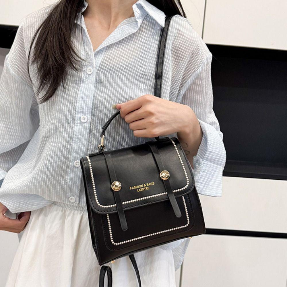 Korean Style Travel Backpack Retro Small Square Bag Casual Women Shoulder Bag  Camping