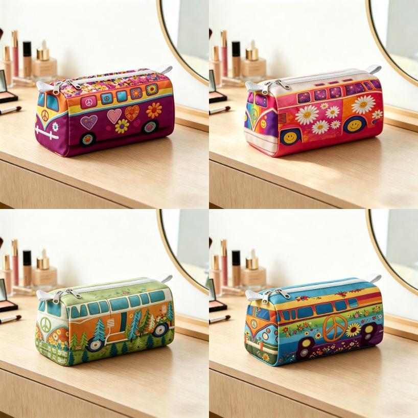 Multi Functional Plush Makeup Organizer With Zipper Closure For Home Use Storage