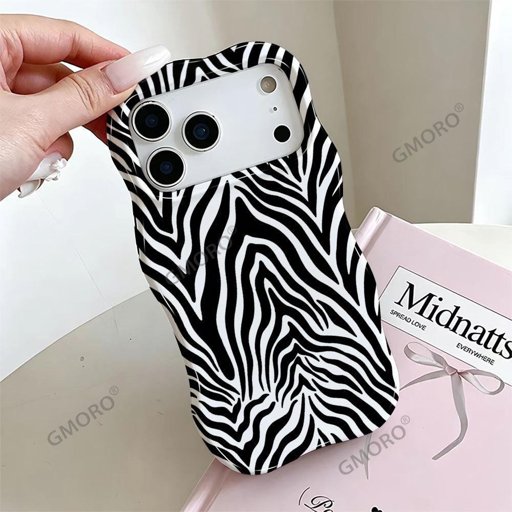 Dopamine contrasting color zebra pattern mobile phone case apple 11promax explosion wave film 2-in-1 ip11