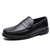 Fashion Brand Comfortable Round Toe Business Casual Leather Shoes Summer New Men Top Layer Cowhide Hollow Breathable Bean Shoes