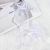 1 paio di guanti da sposa in pizzo senza dita trasparenti con fiocco, sottili guanti da sposa per feste, guanti corti morbidi vintage femminili