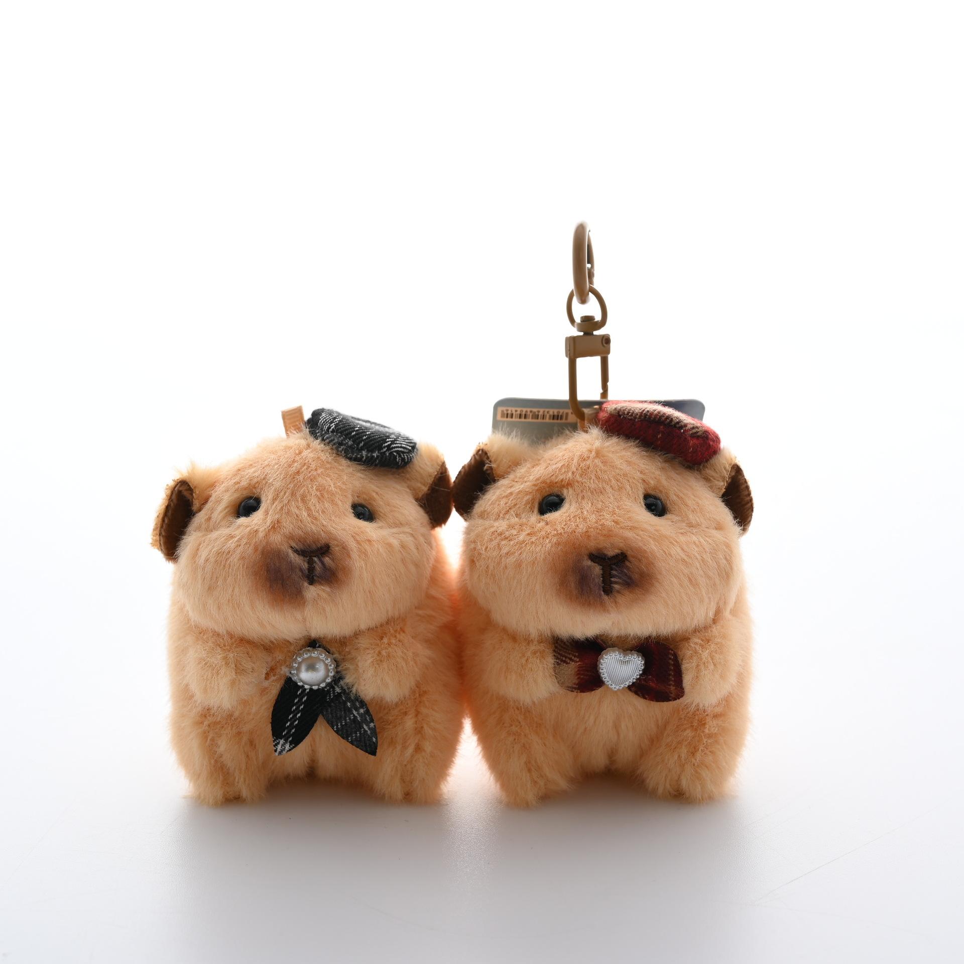 

New Cartoon Capybara Plush Doll Pendant Keychain Cute Simulation Animal Dutch Pig Plush Stuffed Pendant Backpack Decor Keyring