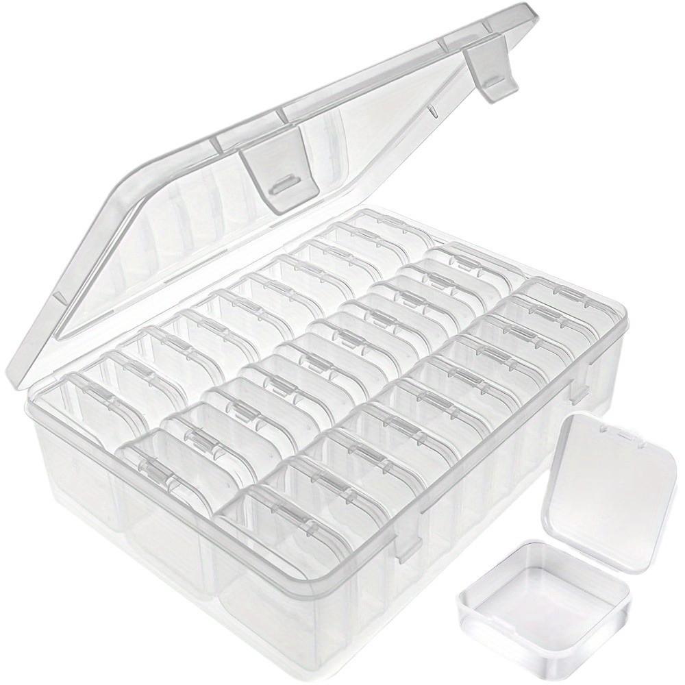 Transparent Plastic Perler Bead Storage Box with Compartments