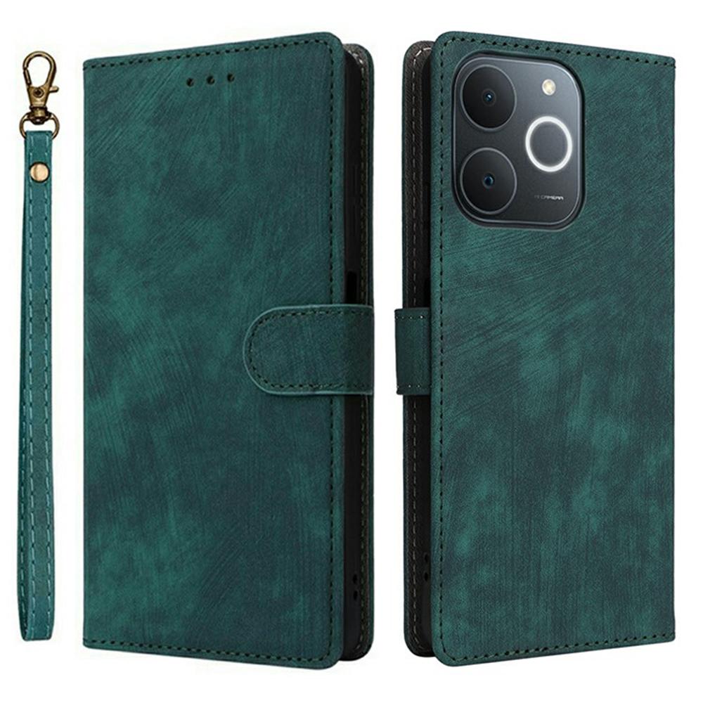 Etui portfelowe dla Realme Note 70T 4G/Note 70 4G/Narzo 80 Lite 4G/Realme C71 4G (Indie) Blokujący RFID Pokrowiec na telefon ze skóry PU z podstawką i paskiem