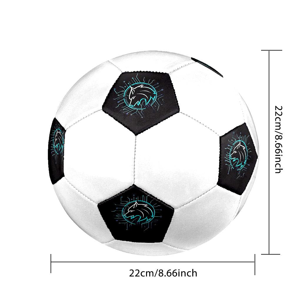 1PC Cyber Wolf Emblem Soccer Ball Size 5 Football Machine Sewn Indoor/Outdoor Universal Football Gift W29
