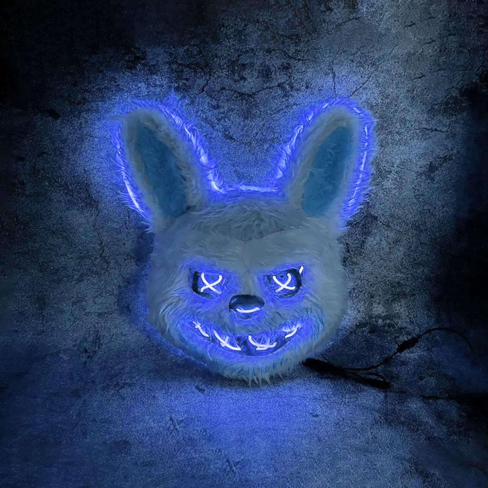 

Хэллоуин Светящаяся Маска Черный Медведь Коричневый Медведь Косплей Реквизит Светодиодная Маска для Танцевальной Вечеринки Страшная Маска One Size синий