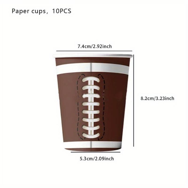 10Guests Rugby Disposable Tableware Super Bowl Party Paper Plates Napkins Cups Sports Rugby Happy Birthday Party Decor