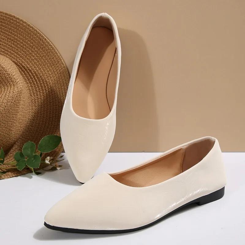 Herbst Neue Flache Schuhe Damenmode Spitze Flacher Mund Weiche Sohle Rutschfest Verschleißfest Niedrige Schuhe