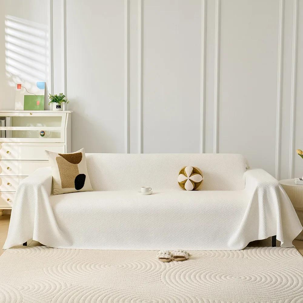 Simple New Cool Feeling Waffle Sofa Cover Summer Mat Non-Slip A Whole Full Cover Sofa Cover Cushion