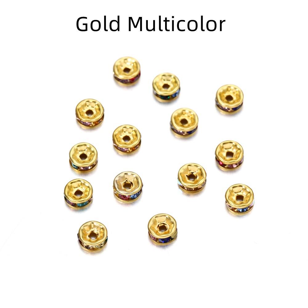 50 adet/grup 4 6 8 10mm Rhinestone Rondelles Kristal Boncuk Gevşek halka boncuk DIY Takı Yapımı için Aksesuarları Tedarikçisi