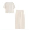 Stilvolles Sommer Kurzarm Top & Texturiertes Bodycon Midi Rock Set für Damen