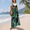 Casual Wide Leg Jumpsuits For Women Boho Floral Pleated Overalls Rompers Summer Outfits With Pockets