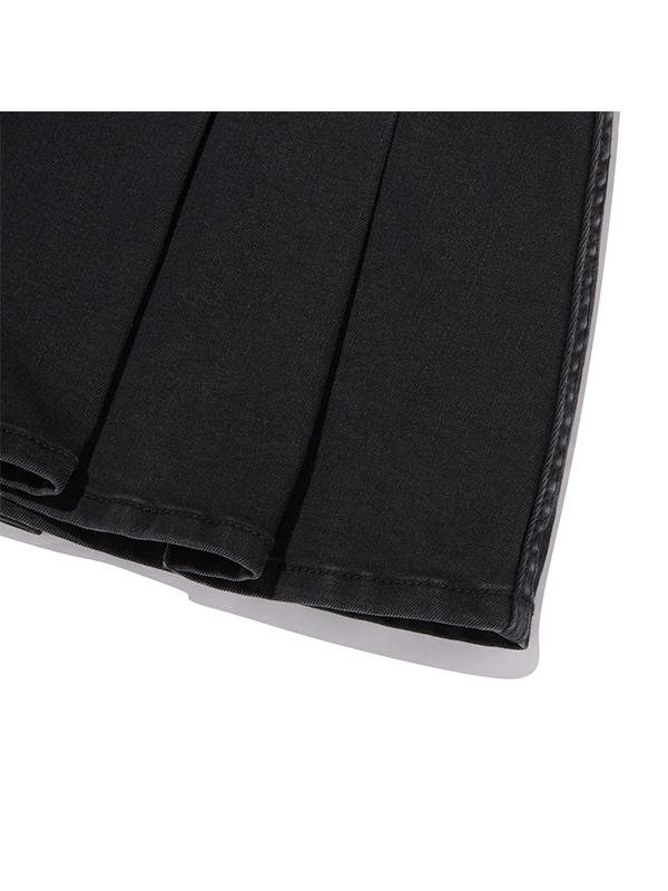 KIRSH Pintuck Denim Skirt Pants [Charcoal]