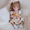 Lively 18 Inch Reborn Baby Girl Dolls Bettie Full Vinyl Body Newborn Babies Doll Realistic Implanted Curly Hair Baby Doll Toys for Kids Birthday Gifts