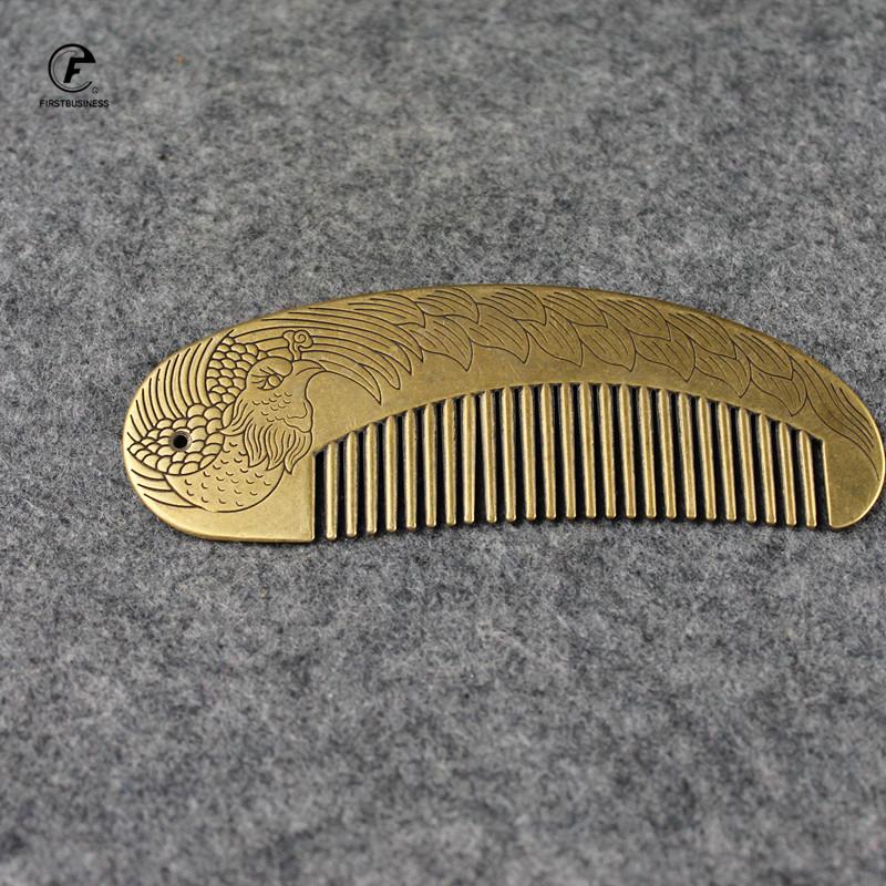 Valentine's Day gift brass copper phoenix Fine-tooth Hairdressing Combs Tangled Straight Hair Comb Care Styling Tool girlfriend