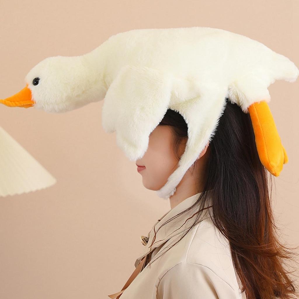 Haberly Duck Costume for Halloween, Cosplay, Events, Costumes, School Festivals, Fluffy Cap, Cold Weather Protection, Earmuffs, Snow Country, Photo