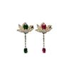 Chinese Lotus Tassel Brooch for Cheongsam Dresses