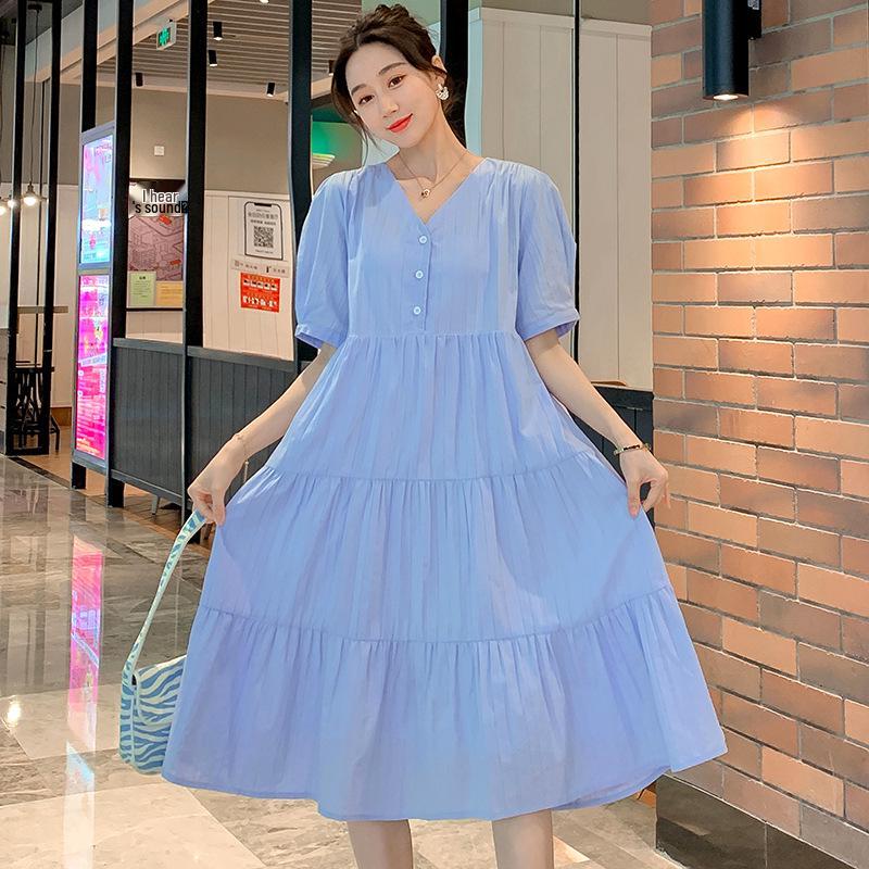 French Retro V-neck Maternity Dress, Women s Korean Loose Fit Fairy Style (2026) XL