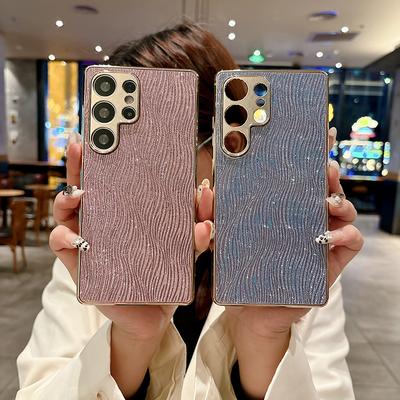 Luxusní pouzdro s gradientním třpytivým pokovením pro Samsung Galaxy A34 A35 A36 A53 A54 A55 A56, kamínky, měkký nárazník, PC tvrdý zadní kryt