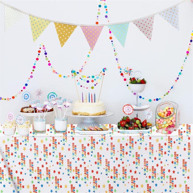 2pcs Disposable Plastic Tablecloth Rectangular Waterproof Oilproof for Birthday Party, Wedding, Picnic, Party Decorations