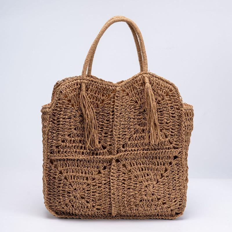 

Come to the drawing rope straw woven bag seaside hand-woven bag women s large-capacity beach zipper tote bag women welt zipper