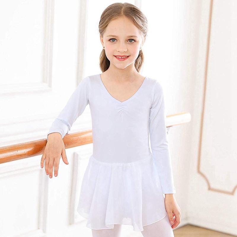 Kinder Tanzkostüm Mädchen Langarm Ballettrock Trainingsanzug