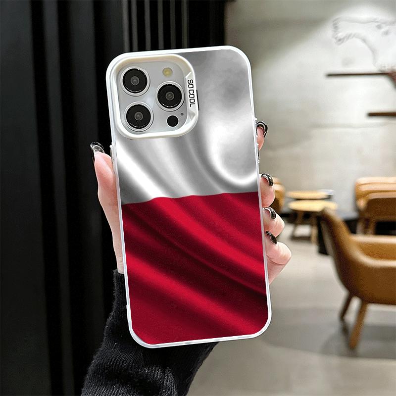 

Poland Flag White Red Shockproof Phone Case for iPhone 17 Air 16 16E 15 Pro Max 14 Plus 13 Mini 12 Back Cover Anti Fall Fundas iPhone 15 Pro Max