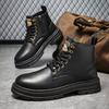 New Men's High Top Waterproof Casual Shoes, Anti Slip and Wear-resistant Workwear Boots, Fashionable Outdoor Work Boots