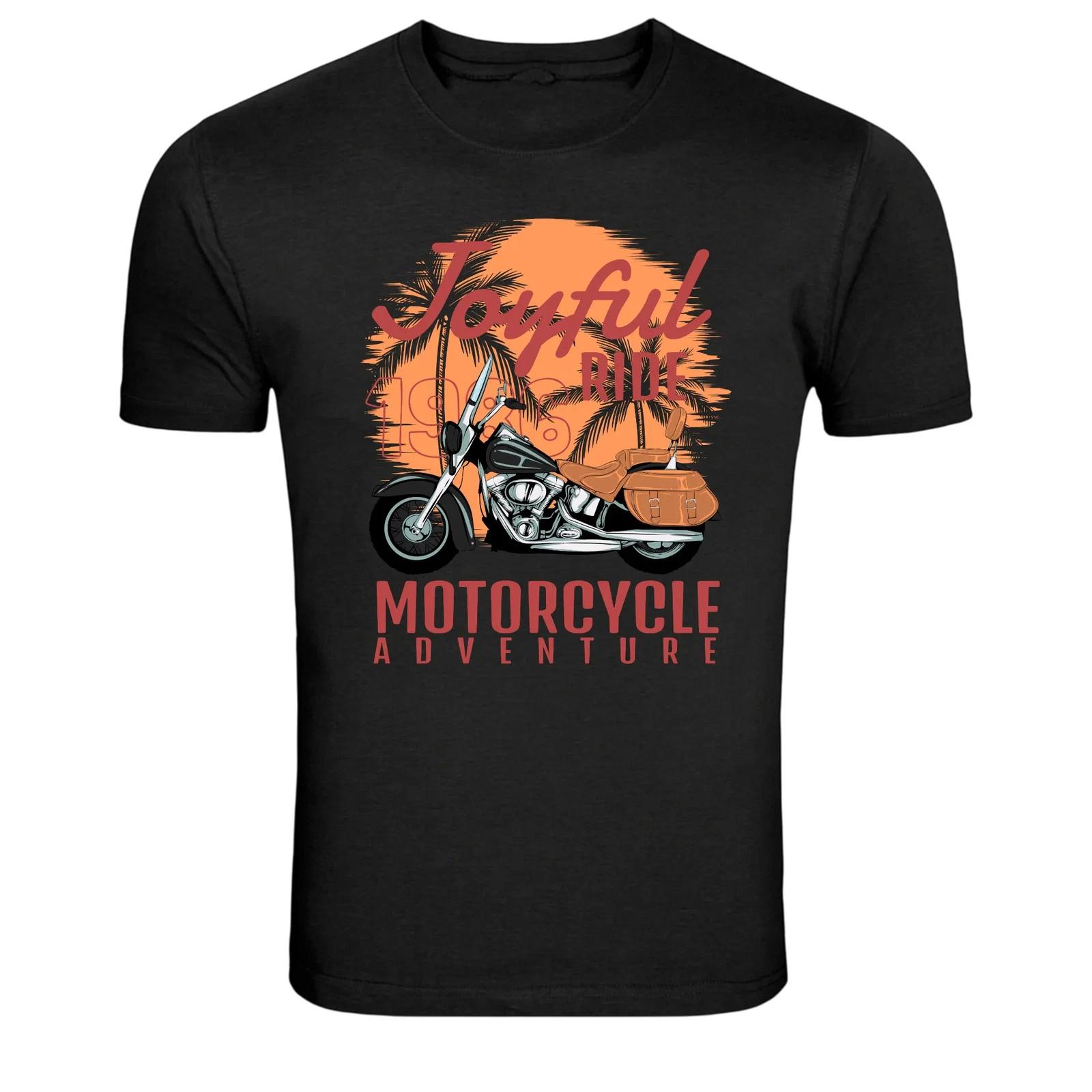 Радостная Поездка Графическая Футболка с Мотоциклетным Приключением 4XL