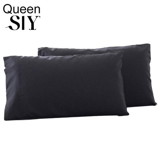 2Pcs Solid Color King Queen Pillow Case Home Bedroom Bed Cushion Cover Decor